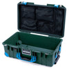 Pelican 1535 Air Case, Trekking Green with Blue Handles, Push-Button Latches & Trolley Mesh Lid Organizer Only ColorCase 015350-0100-138-320-320