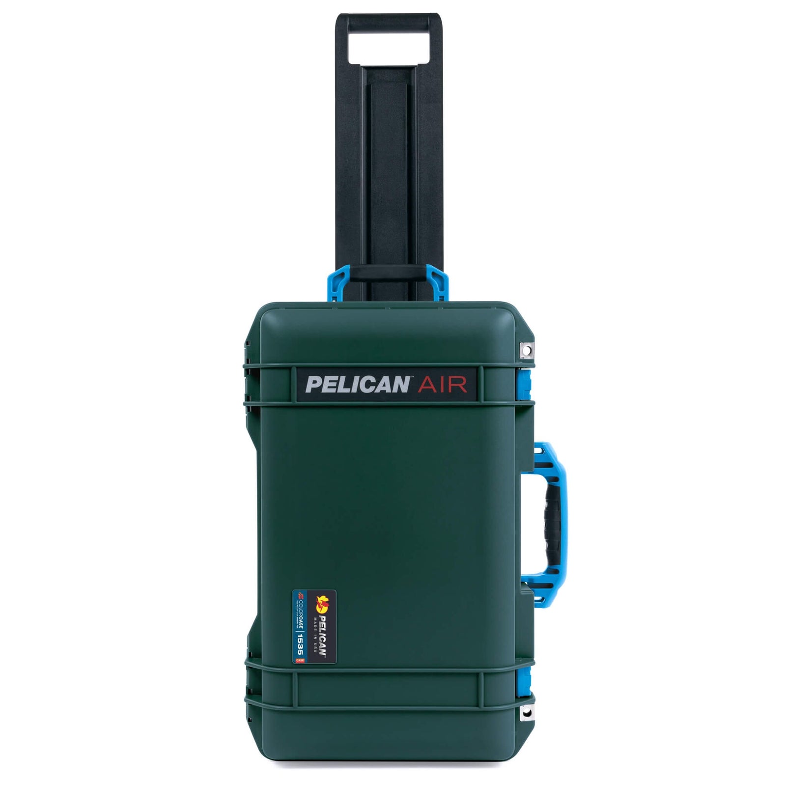 Pelican 1535 Air Case, Trekking Green with Blue Handles & Push-Button Latches ColorCase 