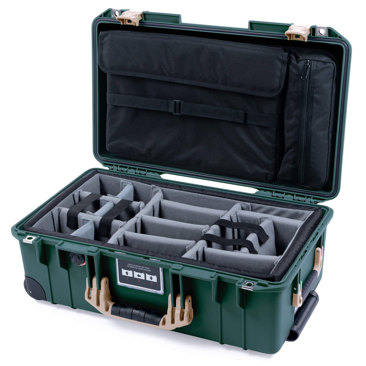 Pelican 1535 Air Case, Trekking Green with Desert Tan Handles &amp; Latches ColorCase 