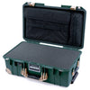 Pelican 1535 Air Case, Trekking Green with Desert Tan Handles, Latches & Trolley Pick & Pluck Foam with Computer Pouch ColorCase 015350-0201-560-311-310