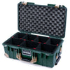 Pelican 1535 Air Case, Trekking Green with Desert Tan Handles, Latches & Trolley TrekPak Divider System with Convolute Lid Foam ColorCase 015350-0020-560-311-310