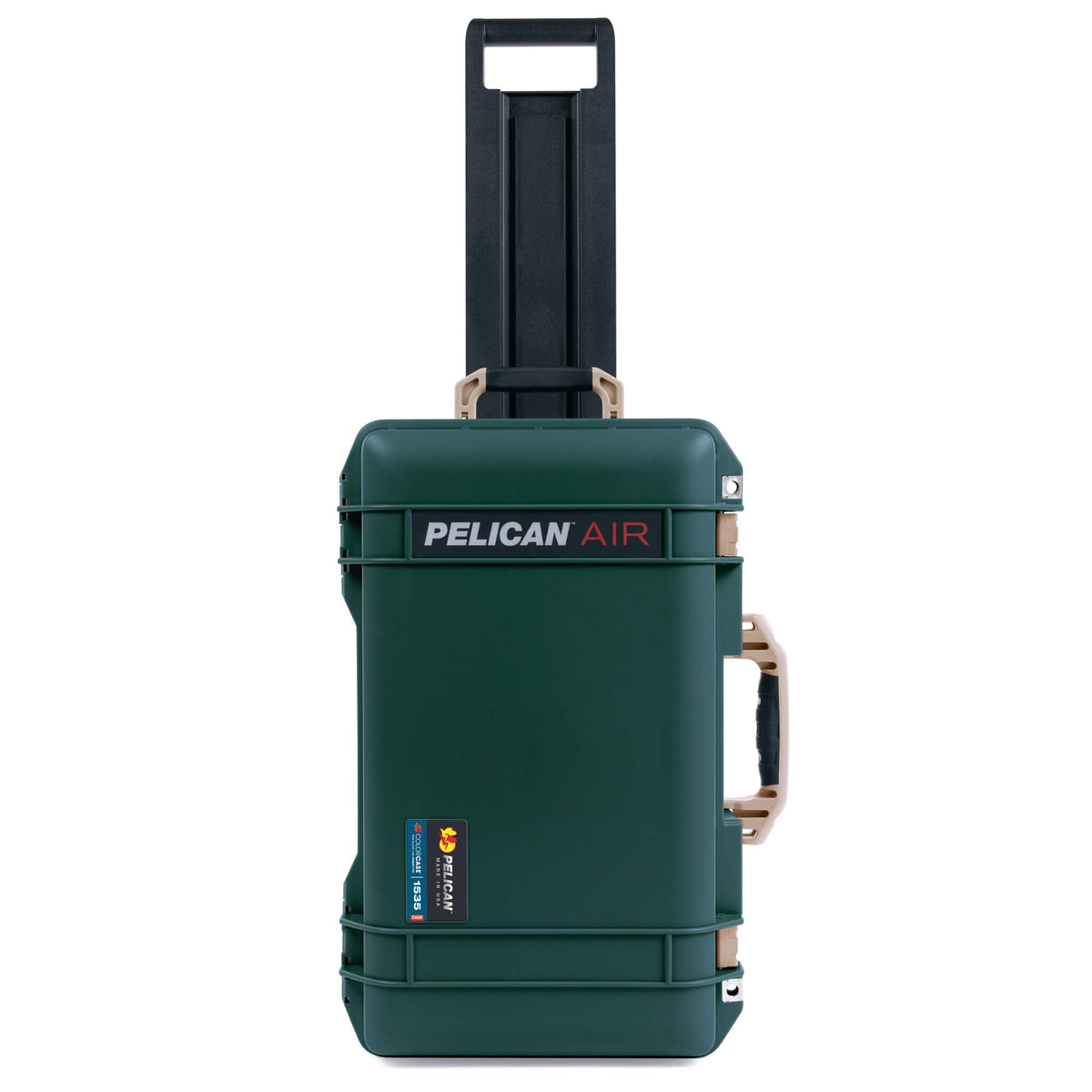 Pelican 1535 Air Case, Trekking Green with Desert Tan Handles &amp; Latches ColorCase 