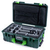 Pelican 1535 Air Case, Trekking Green with Lime Green Handles & Latches Gray Padded Microfiber Dividers with Computer Pouch ColorCase 015350-0270-560-301