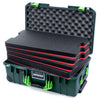 Pelican 1535 Air Case, Trekking Green with Lime Green Handles & Latches Custom Tool Kit (4 Foam Inserts with Convolute Lid Foam) ColorCase 015350-0060-560-301