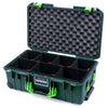 Pelican 1535 Air Case, Trekking Green with Lime Green Handles & Latches TrekPak Divider System with Convolute Lid Foam ColorCase 015350-0020-560-301
