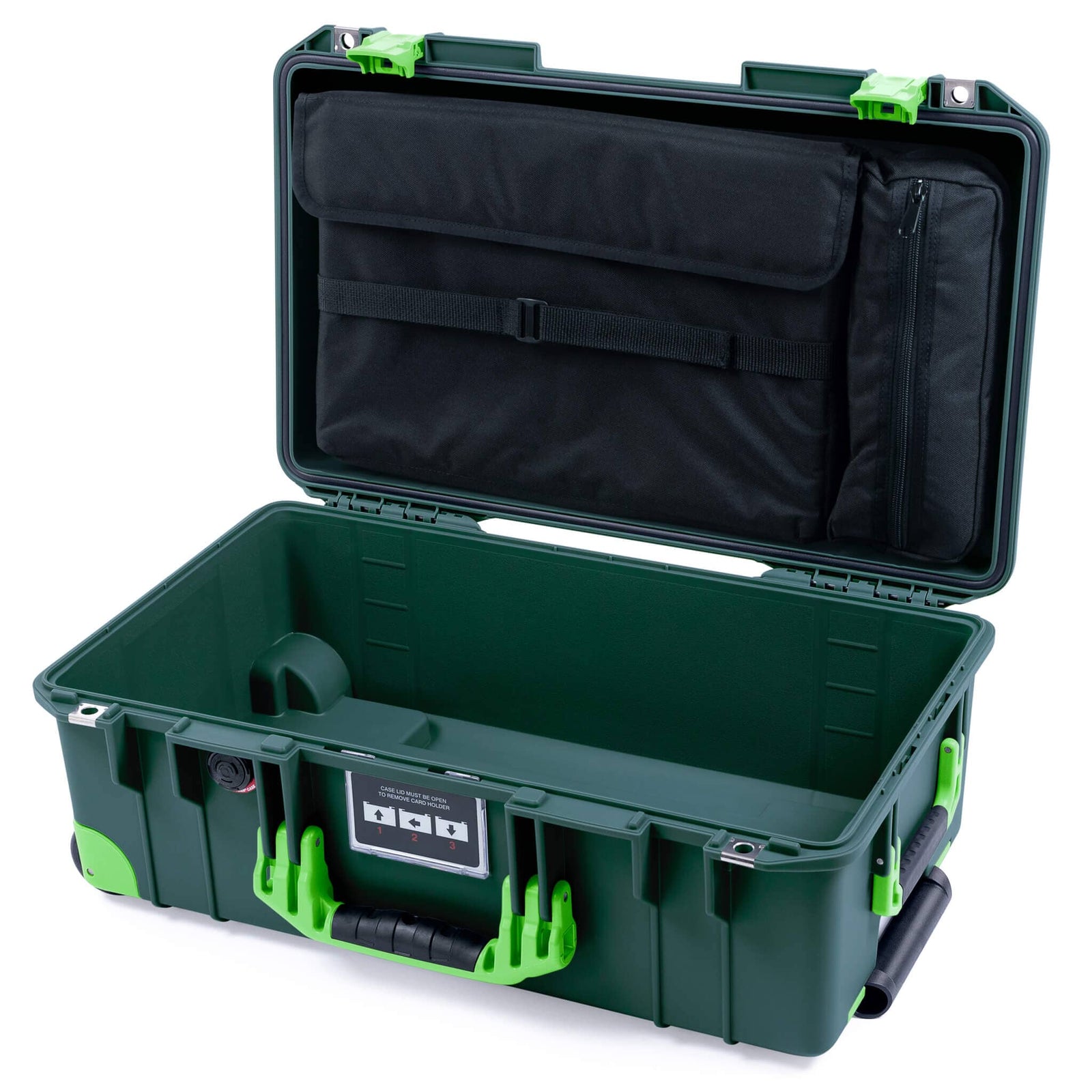 Pelican 1535 Air Carry-on Case - Trekking Green & Lime Green Trolley - Computer Lid Organizer Only