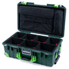 Pelican 1535 Air Case, Trekking Green with Lime Green Handles, Latches & Trolley TrekPak Divider System with Computer Pouch ColorCase 015350-0220-560-301-300