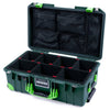 Pelican 1535 Air Case, Trekking Green with Lime Green Handles, Latches & Trolley TrekPak Divider System with Mesh Lid Organizer ColorCase 015350-0120-560-301-300