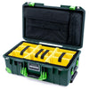 Pelican 1535 Air Case, Trekking Green with Lime Green Handles, Latches & Trolley Yellow Padded Microfiber Dividers with Computer Pouch ColorCase 015350-0210-560-301-300