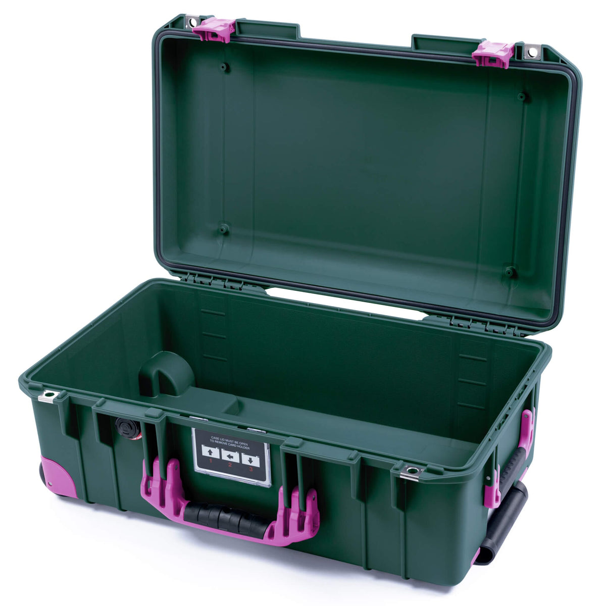 Pelican 1535 Air Case, Trekking Green with Magenta Handles, Latches &amp; Trolley None (Case Only) ColorCase 015350-0000-560-401-400