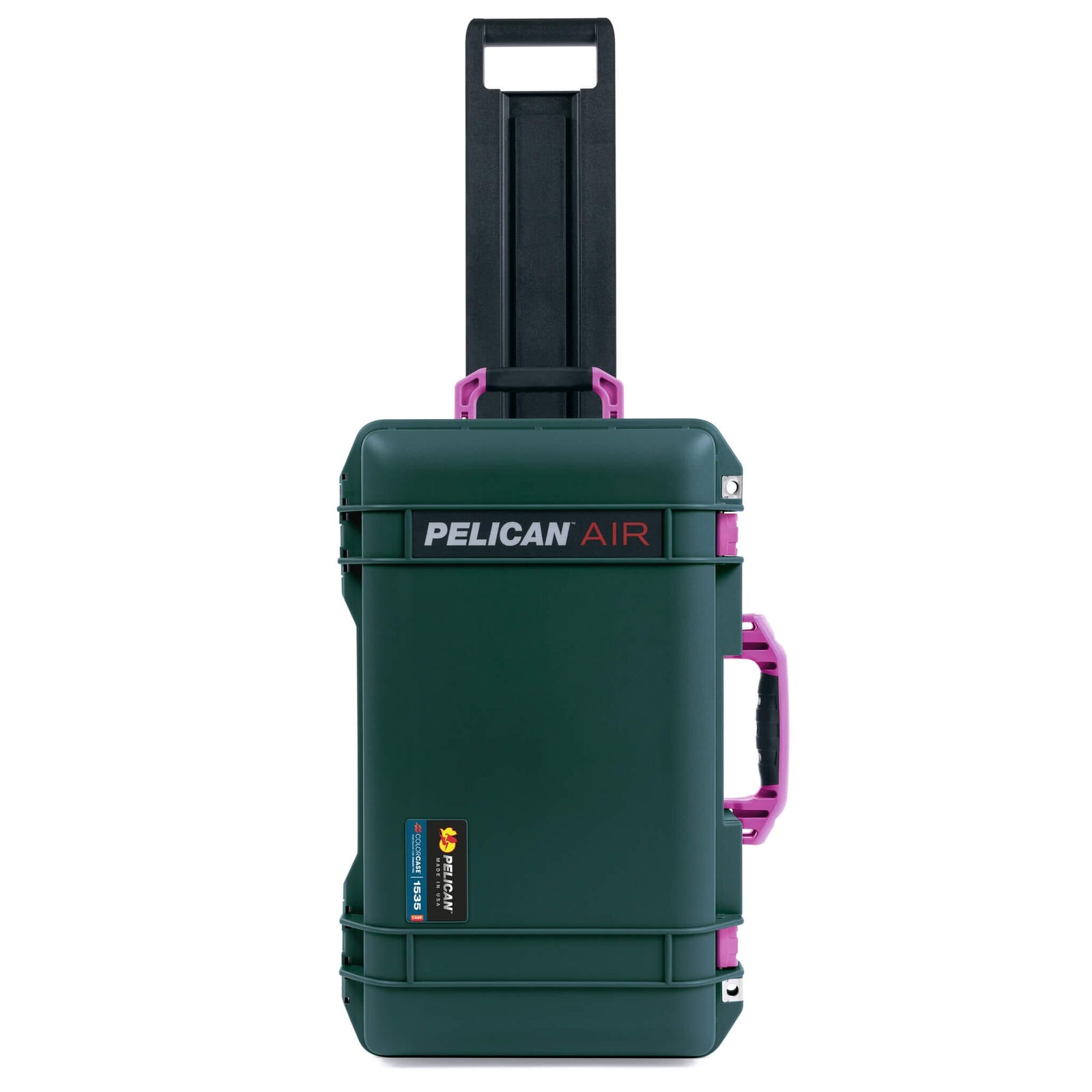Pelican 1535 Air Case, Trekking Green with Magenta Handles & Latches ColorCase 