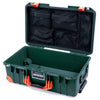 Pelican 1535 Air Case, Trekking Green with Orange Handles, Push-Button Latches & Trolley Mesh Lid Organizer Only ColorCase 015350-0100-138-150-150