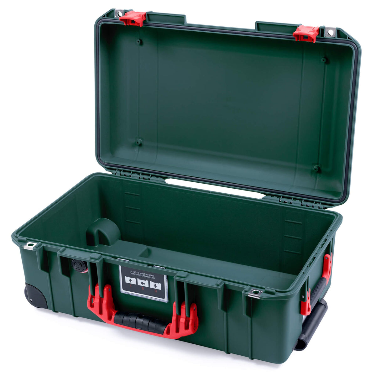 Pelican 1535 Air Case, Trekking Green with Red Handles &amp; Push-Button Latches None (Case Only) ColorCase 015350-0000-138-320-110
