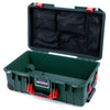Pelican 1535 Air Case, Trekking Green with Red Handles & Push-Button Latches Mesh Lid Organizer Only ColorCase 015350-0100-138-320-110