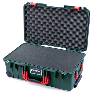 Pelican 1535 Air Case, Trekking Green with Red Handles & Push-Button Latches Pick & Pluck Foam with Convolute Lid Foam ColorCase 015350-0001-138-320-110