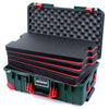 Pelican 1535 Air Case, Trekking Green with Red Handles, Push-Button Latches & Trolley Custom Tool Kit (4 Foam Inserts with Convolute Lid Foam) ColorCase 015350-0060-138-320-320