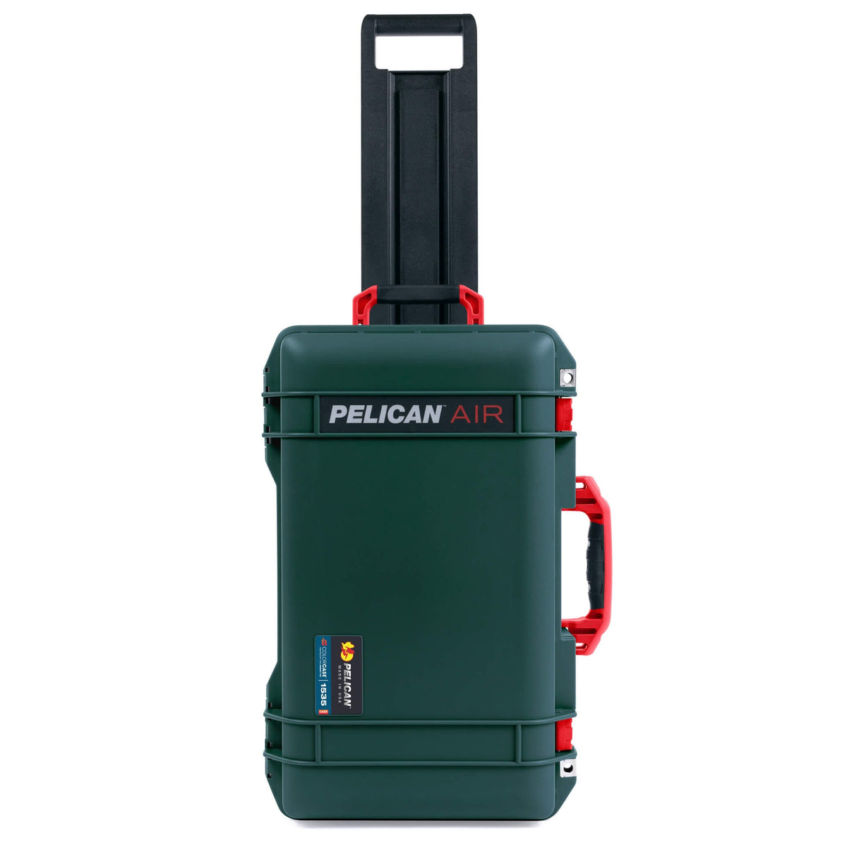 Pelican 1535 Air Case, Trekking Green with Red Handles &amp; Push-Button Latches ColorCase 