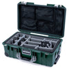Pelican 1535 Air Case, Trekking Green with Silver Handles & Push-Button Latches Gray Padded Microfiber Dividers with Mesh Lid Organizer ColorCase 015350-0170-138-180-110