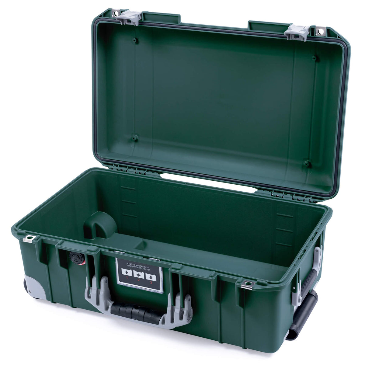 Pelican 1535 Air Case, Trekking Green with Silver Handles, Push-Button Latches &amp; Trolley None (Case Only) ColorCase 015350-0000-138-180-180