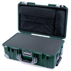 Pelican 1535 Air Case, Trekking Green with Silver Handles, Push-Button Latches & Trolley Pick & Pluck Foam with Computer Pouch ColorCase 015350-0201-138-180-180