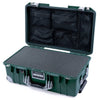 Pelican 1535 Air Case, Trekking Green with Silver Handles, Push-Button Latches & Trolley Pick & Pluck Foam with Mesh Lid Organizer ColorCase 015350-0101-138-180-180