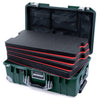 Pelican 1535 Air Case, Trekking Green with Silver Handles, Push-Button Latches & Trolley Custom Tool Kit (4 Foam Inserts with Mesh Lid Organizer) ColorCase 015350-0200-138-180-180