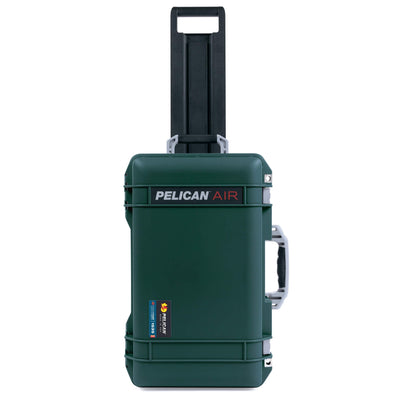 Pelican 1535 Air Case, Trekking Green with Silver Handles, Push-Button Latches & Trolley ColorCase