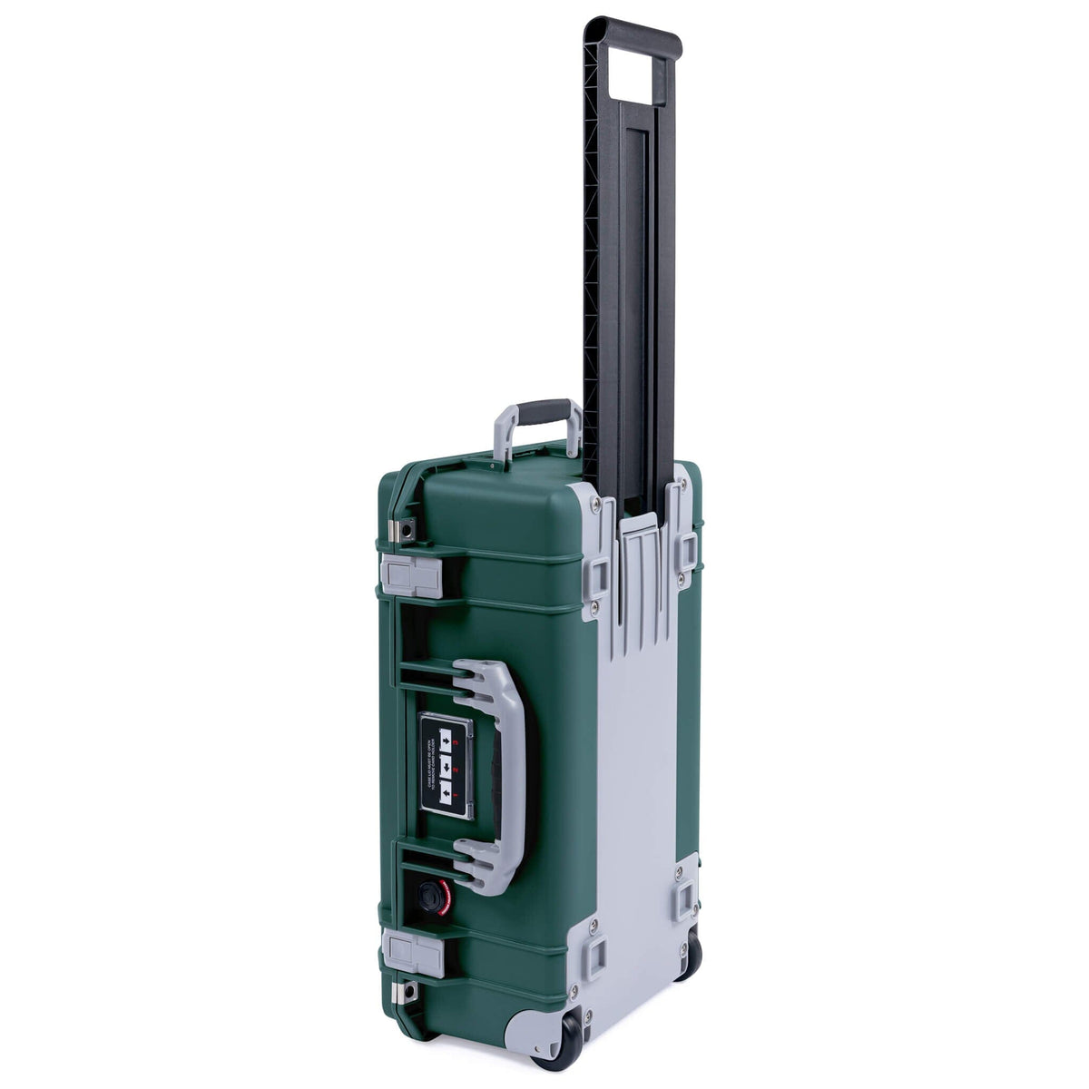 Pelican 1535 Air Case, Trekking Green with Silver Handles, Push-Button Latches &amp; Trolley ColorCase 