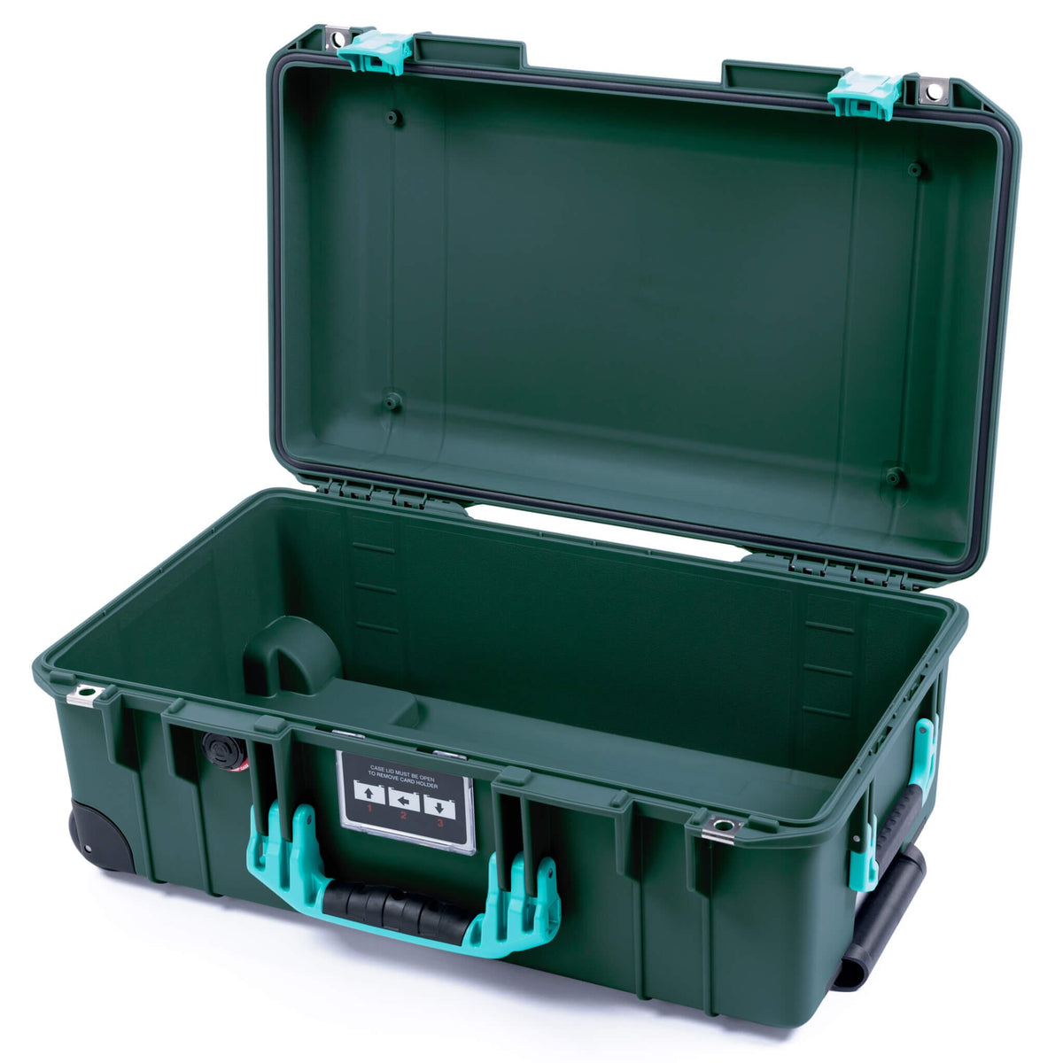 Pelican 1535 Air Case, Trekking Green with Teal Handles &amp; Latches None (Case Only) ColorCase 015350-0000-550-591