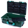 Pelican 1535 Air Case, Trekking Green with Teal Handles & Latches 7-Piece Removable Mesh Pouches Only ColorCase 015350-0700-550-591