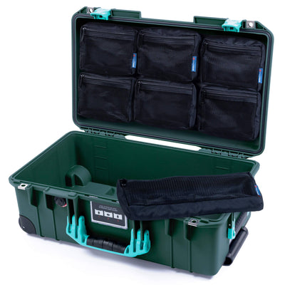 Pelican 1535 Air Case, Trekking Green with Teal Handles & Latches 7-Piece Removable Mesh Pouches Only ColorCase 015350-0700-550-591