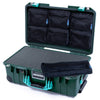 Pelican 1535 Air Case, Trekking Green with Teal Handles & Latches Pick & Pluck Foam with 7-Piece Removable Mesh Pouches ColorCase 015350-0701-550-591