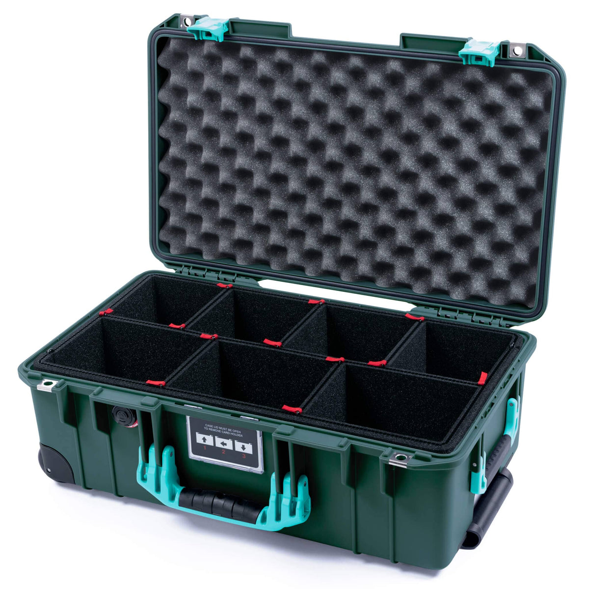Pelican 1535 Air Carry-on Case - Deep Pacific & Teal - TrekPak Divider System / Convoluted Lid Foam