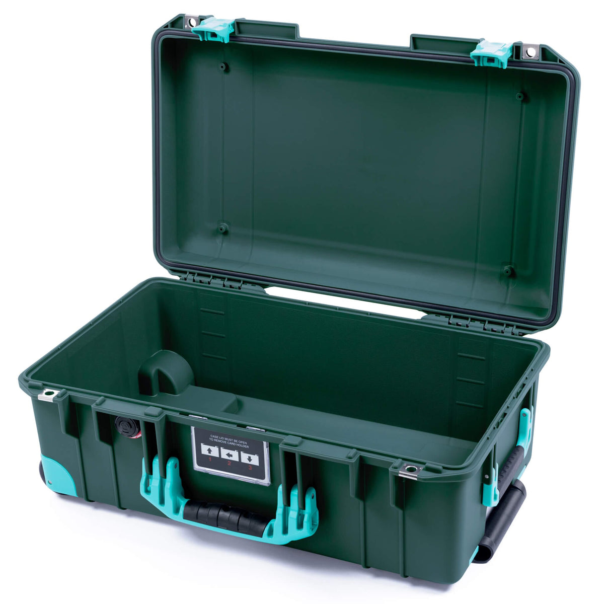 Pelican 1535 Air Case, Trekking Green with Teal Handles, Latches &amp; Trolley None (Case Only) ColorCase 015350-0000-550-591-590