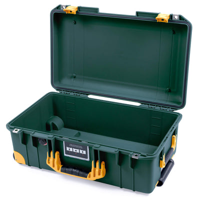 Pelican 1535 Air Case, Trekking Green with Yellow Handles, Push-Button Latches & Trolley None (Case Only) ColorCase 015350-0000-138-240-240