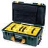 Pelican 1535 Air Case, Trekking Green with Yellow Handles & Push-Button Latches Yellow Padded Microfiber Dividers with Computer Pouch ColorCase 015350-0210-138-240-110