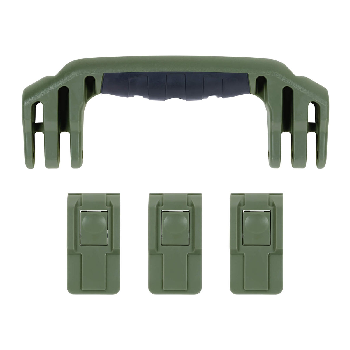 Pelican 1555 Air Replacement Handle &amp; Latches, OD Green (Set of 1 Handle, 3 Latches) ColorCase 