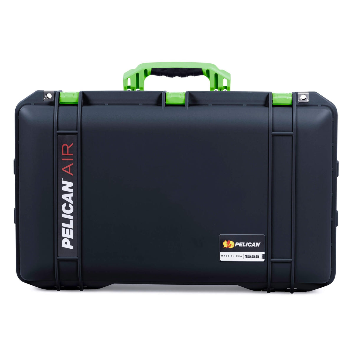 Pelican 1555 Air Case, Black with Lime Green Handle &amp; Latches ColorCase 