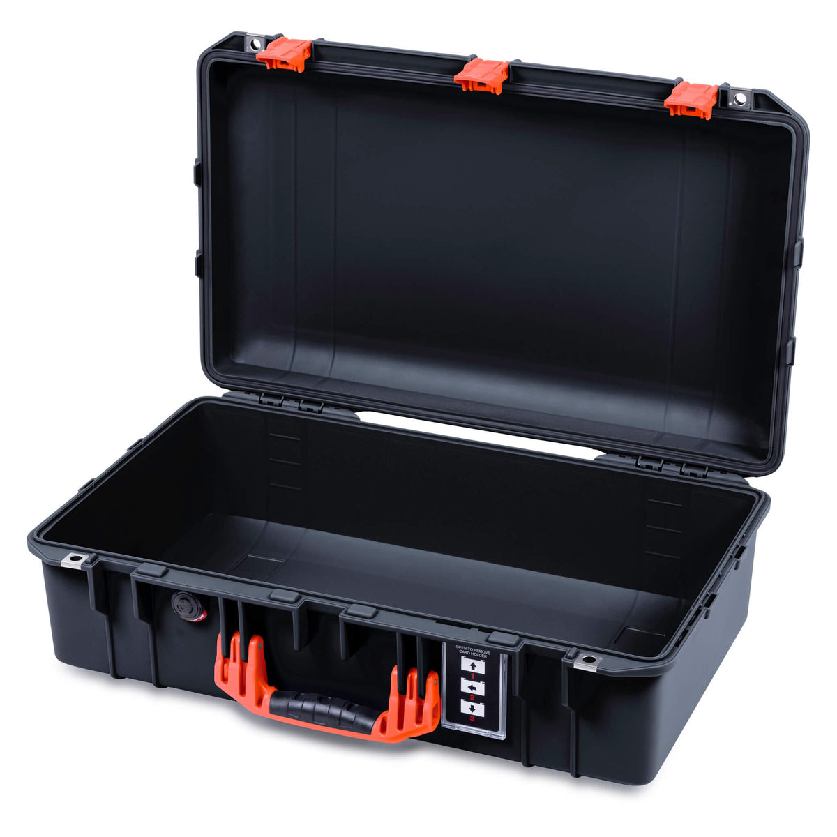 Pelican 1555 Air Case, Black with Orange Handle &amp; Latches None (Case Only) ColorCase 015550-0000-110-151