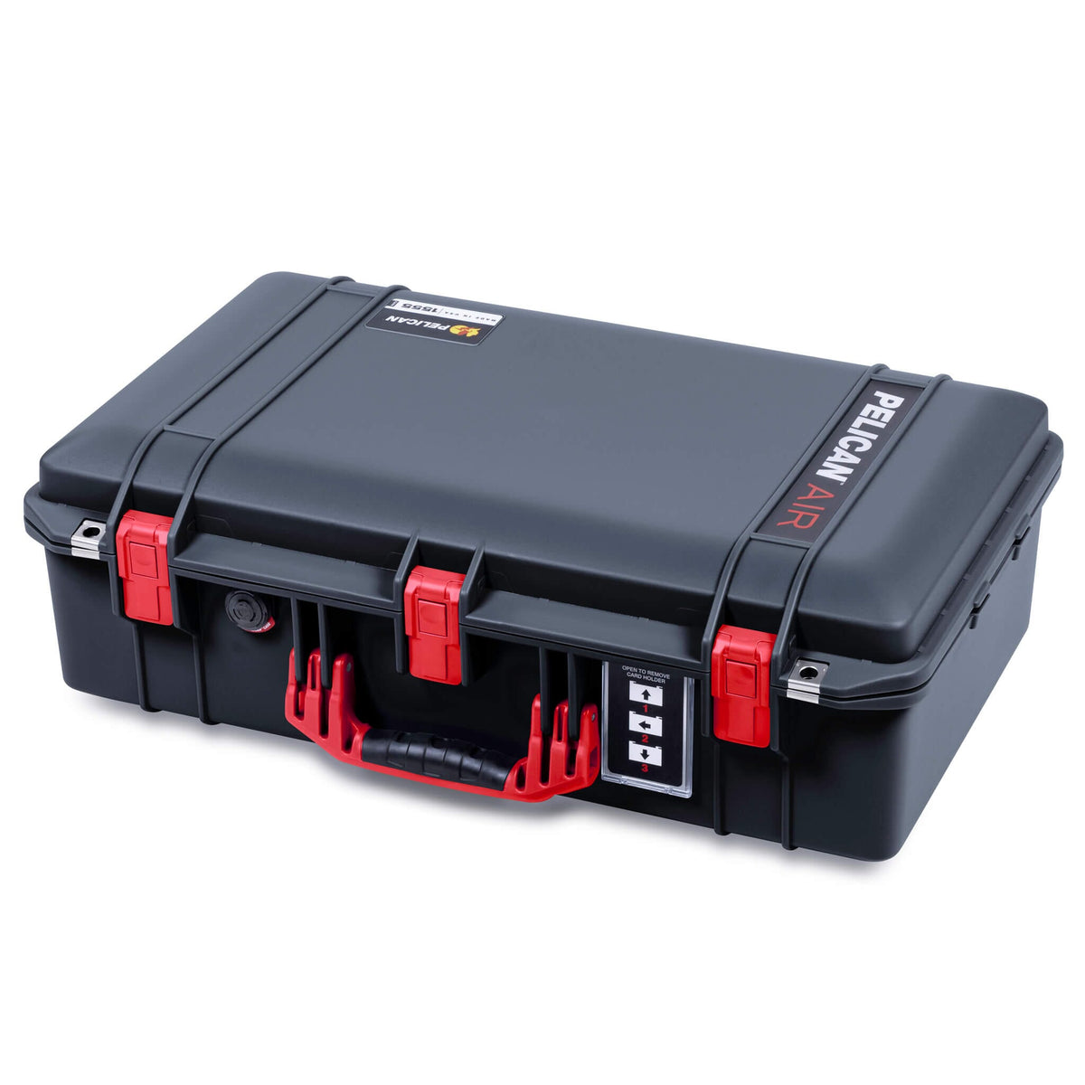 Pelican 1555 Air Case, Black with Red Handle &amp; Latches ColorCase 