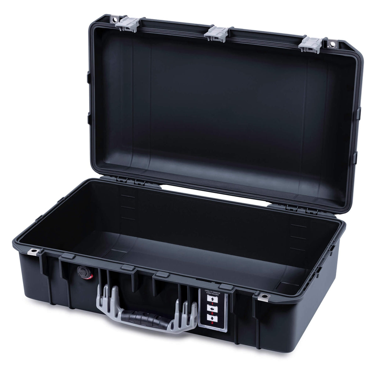 Pelican 1555 Air Case, Black with Silver Handle &amp; Latches None (Case Only) ColorCase 015550-0000-110-181