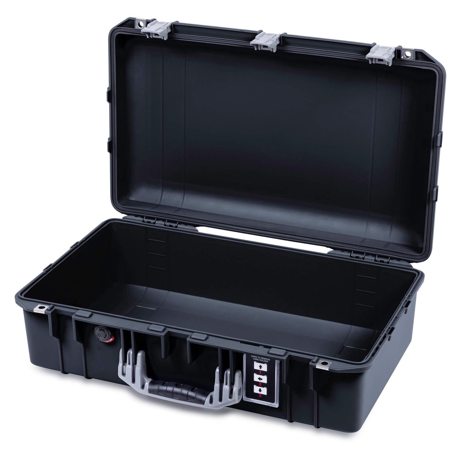 Pelican 1555 Air Case, Black with Silver Handle & Latches None (Case Only) ColorCase 015550-0000-110-181