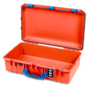 Pelican 1555 Air Case, Orange with Blue Handle & Latches None (Case Only) ColorCase 015550-0000-150-121