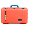 Pelican 1555 Air Case, Orange with Blue Handle & Latches ColorCase