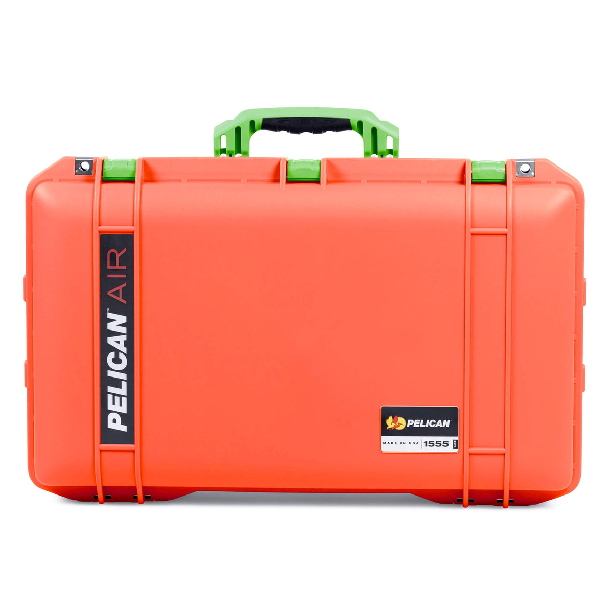 Pelican 1555 Air Case, Orange with Lime Green Handle &amp; Latches ColorCase 
