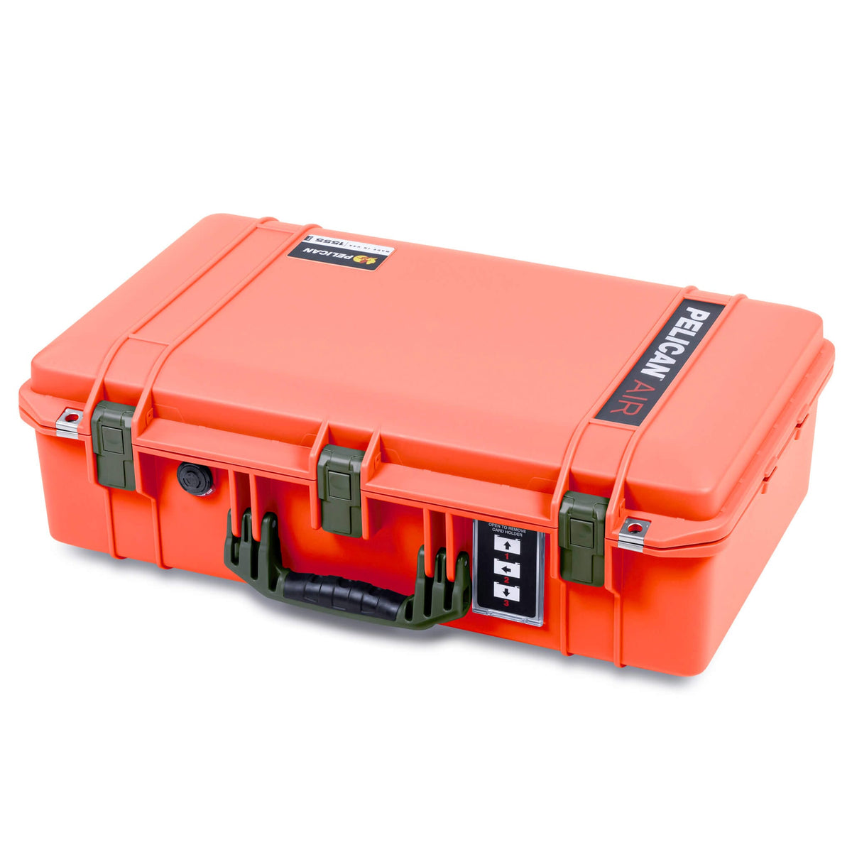 Pelican 1555 Air Case, Orange with OD Green Handle &amp; Latches ColorCase 