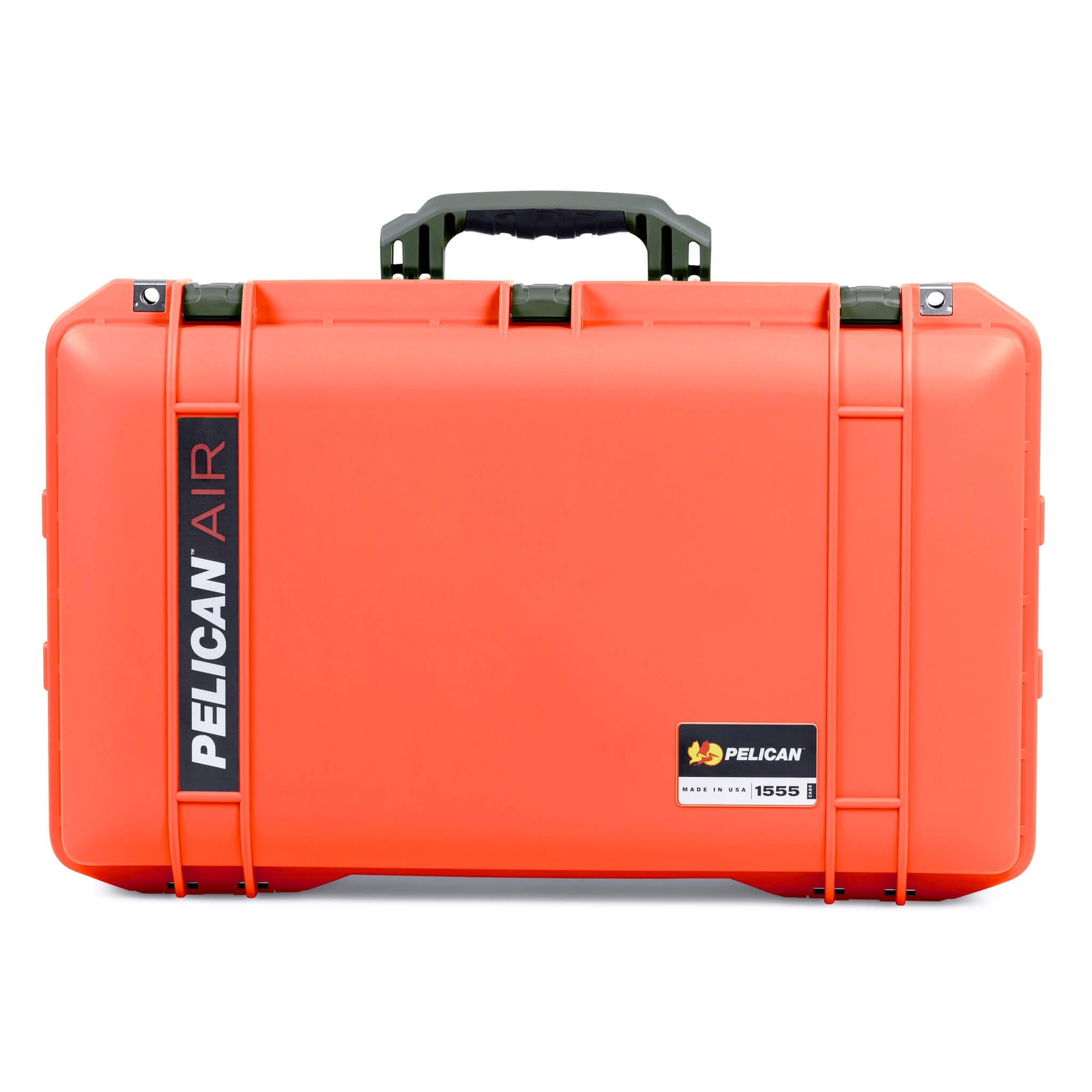 Pelican 1555 Air Case, Orange with OD Green Handle & Latches ColorCase 