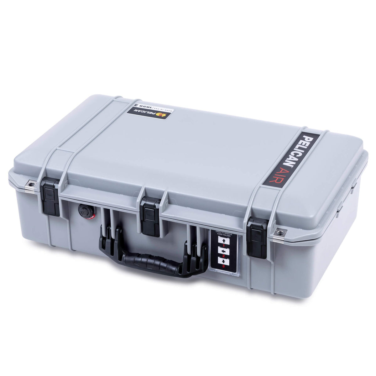 Pelican 1555 Air Case, Silver with Black Handle &amp; Latches ColorCase 