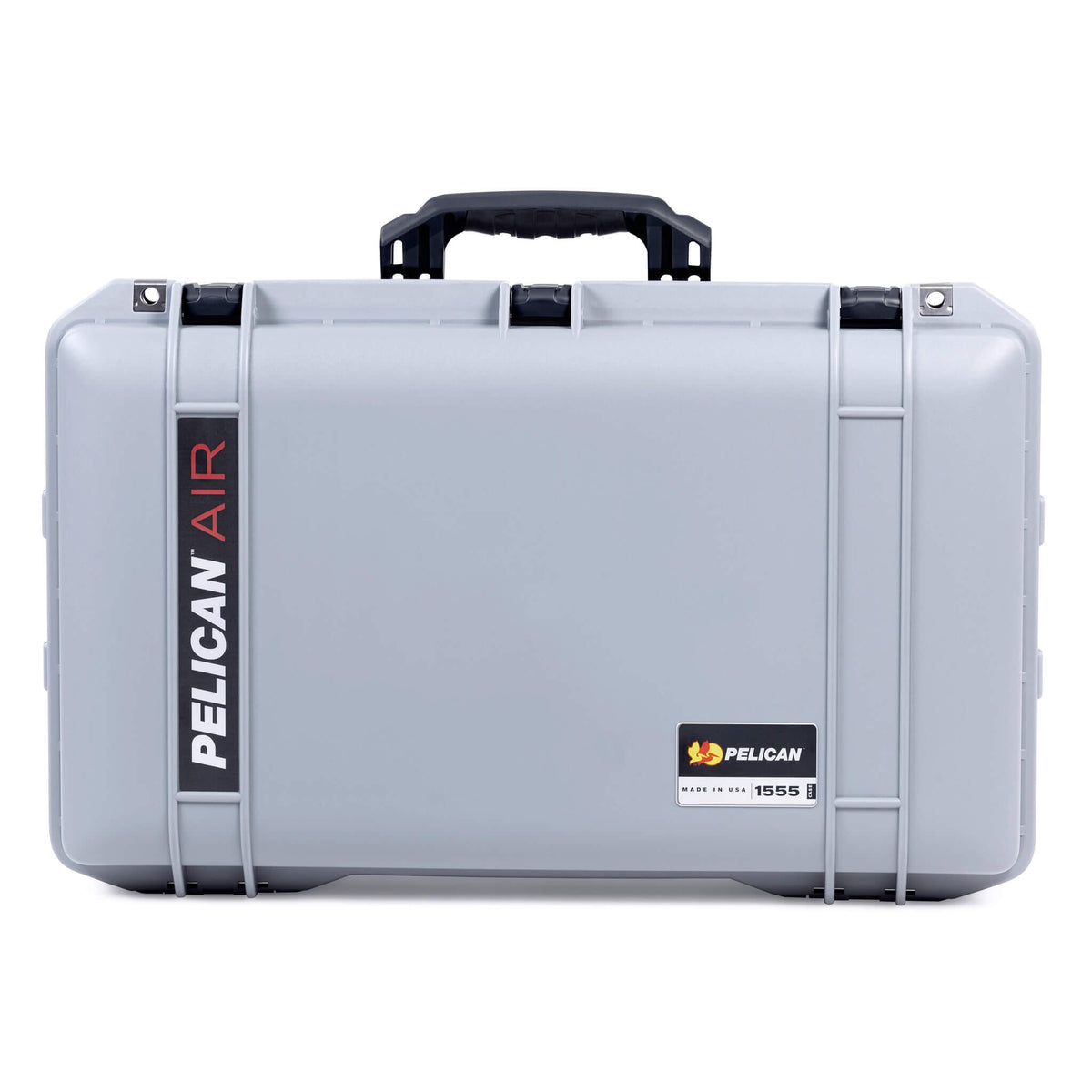 Pelican 1555 Air Case, Silver with Black Handle &amp; Latches ColorCase 