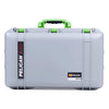 Pelican 1555 Air Case, Silver with Lime Green Handle & Latches ColorCase